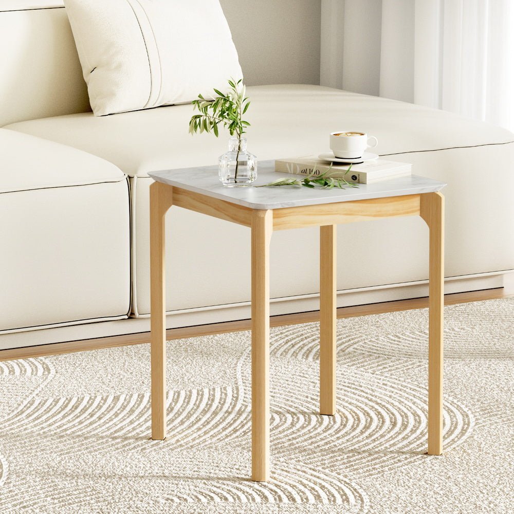 Coffee Table Marble Effect Square - Furniture > Living Room > Coffee Tables - Rivercity House & Home Co. (ABN 18 642 972 209) - Affordable Modern Furniture Australia