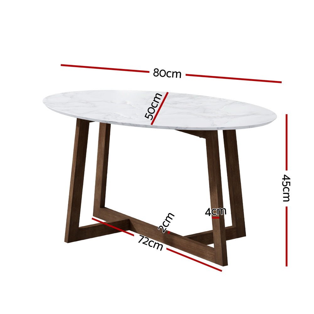 Coffee Table Oval Marble Effect - Furniture > Living Room > Coffee Tables - Rivercity House & Home Co. (ABN 18 642 972 209) - Affordable Modern Furniture Australia