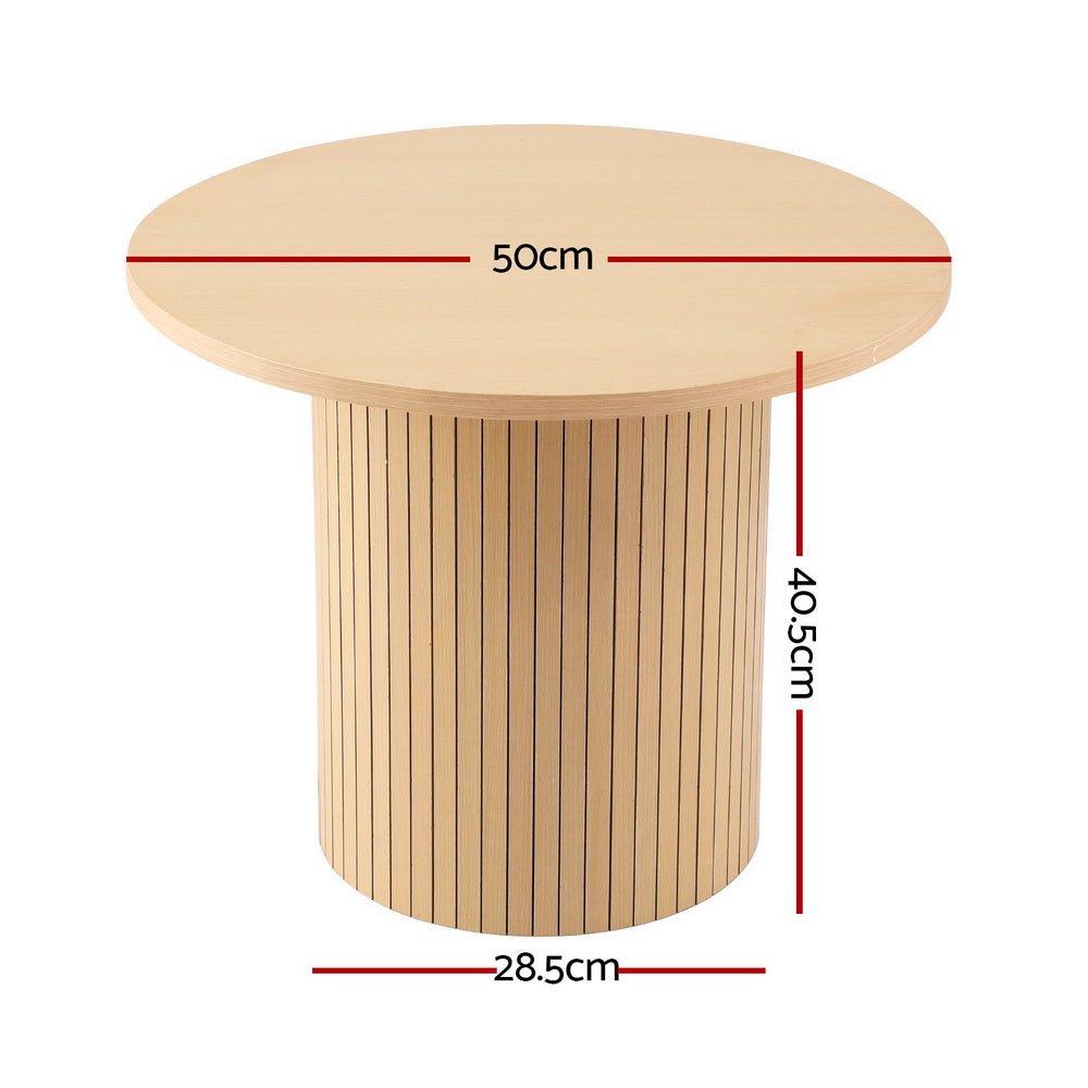 Coffee Table Round Fluted - Furniture > Living Room > Coffee Tables - Rivercity House & Home Co. (ABN 18 642 972 209) - Affordable Modern Furniture Australia