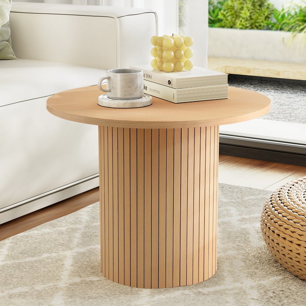 Coffee Table Round Fluted - Furniture > Living Room > Coffee Tables - Rivercity House & Home Co. (ABN 18 642 972 209) - Affordable Modern Furniture Australia