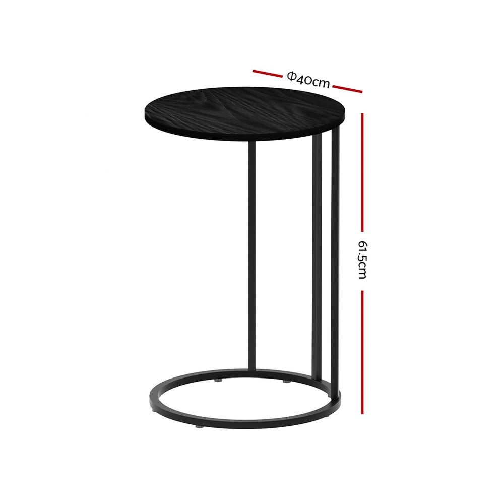 Coffee Table Side Table Round Black Martha - Furniture > Living Room > Coffee Tables - Rivercity House & Home Co. (ABN 18 642 972 209) - Affordable Modern Furniture Australia