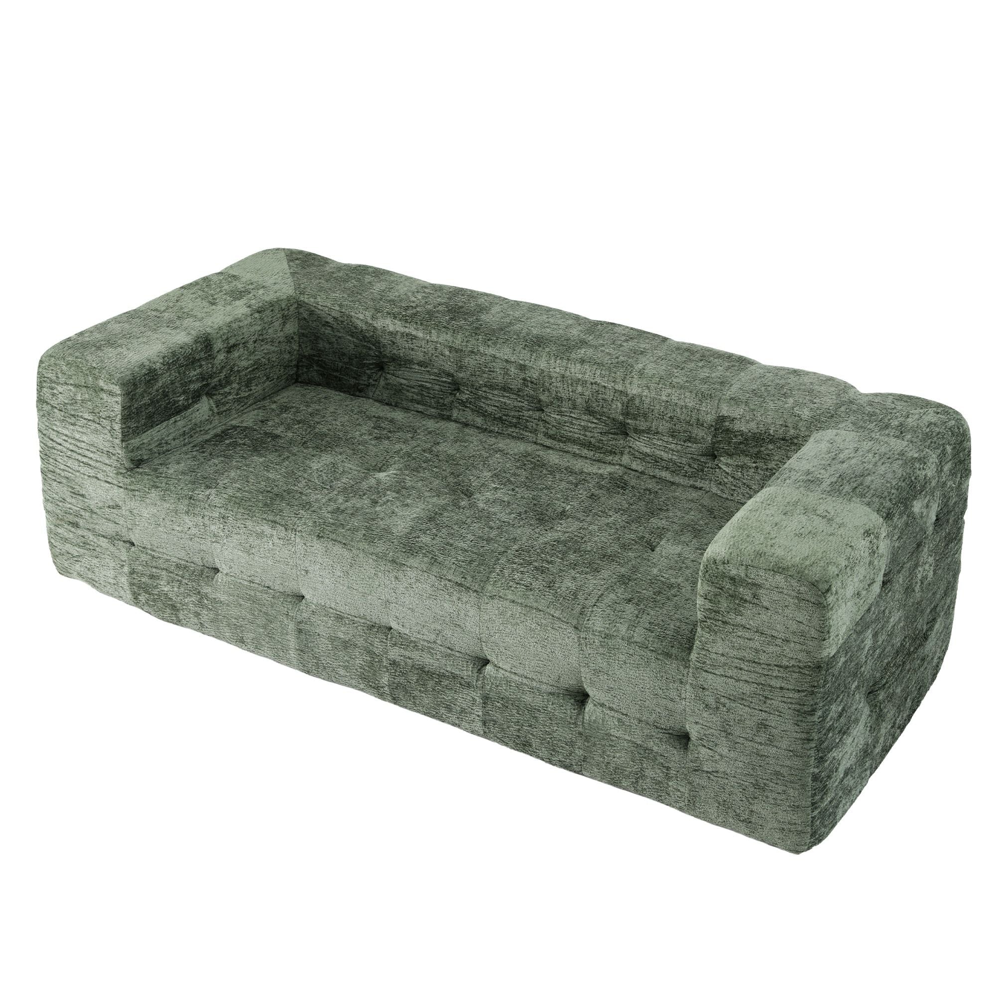 Comfort Boneless Sofa for Living Room Green Luxury Chenille - Furniture > Sofas > Sofas & Sofa Beds - Rivercity House & Home Co. (ABN 18 642 972 209) - Affordable Modern Furniture Australia