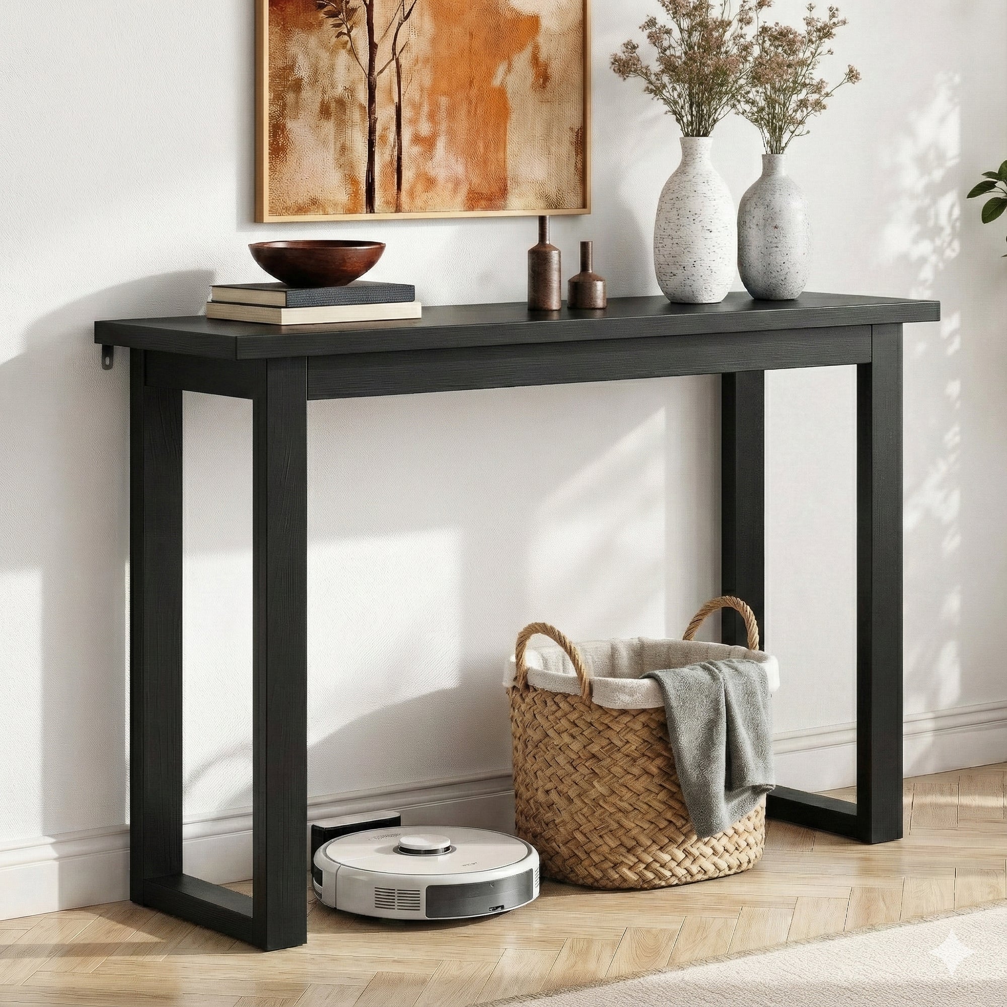 Console Table 110CM Black - Furniture > Living Room > Side Tables - Rivercity House & Home Co. (ABN 18 642 972 209) - Affordable Modern Furniture Australia