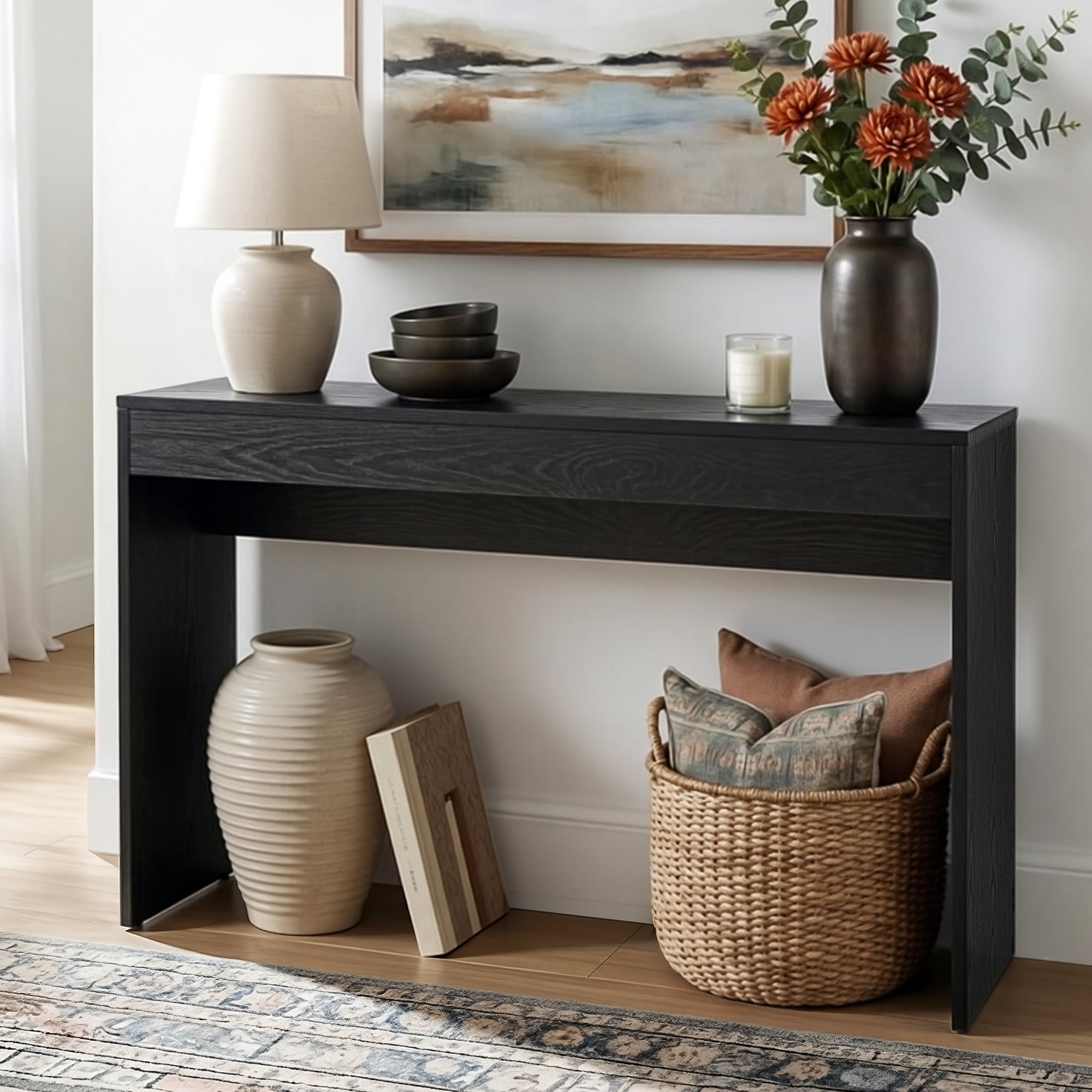Console Table Hallway Sofa Entryway Entrance 120CM Black - Furniture > Living Room > Side Tables - Rivercity House & Home Co. (ABN 18 642 972 209) - Affordable Modern Furniture Australia