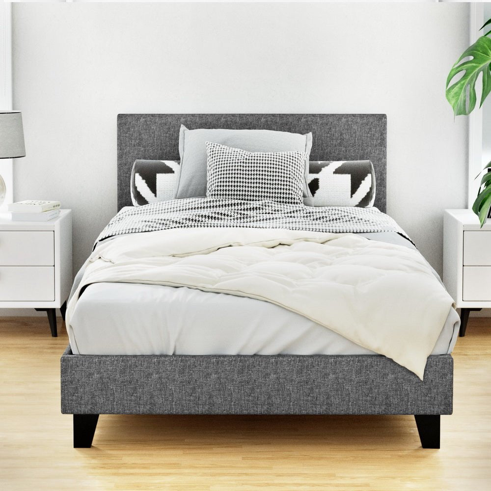 Coogee King Single Bed Frame Grey - Rivercity House & Home Co. (ABN 18 642 972 209) - Affordable Modern Furniture Australia