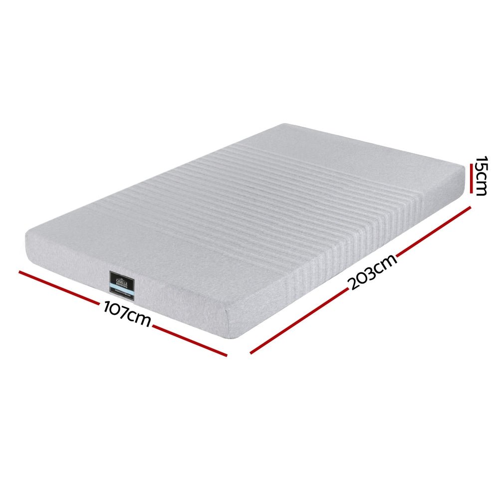 Cool Gel Memory Foam Mattress Charcoal 7 - Zone Washable Bamboo Cover 15cm King Single - Furniture > Mattresses > King Single Mattress - Rivercity House & Home Co. (ABN 18 642 972 209) - Affordable Modern Furniture Australia