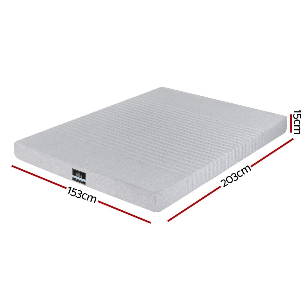Cool Gel Memory Foam Mattress Charcoal 7 - Zone Washable Bamboo Cover 15cm Queen - Furniture > Mattresses > Queen Mattress - Rivercity House & Home Co. (ABN 18 642 972 209) - Affordable Modern Furniture Australia