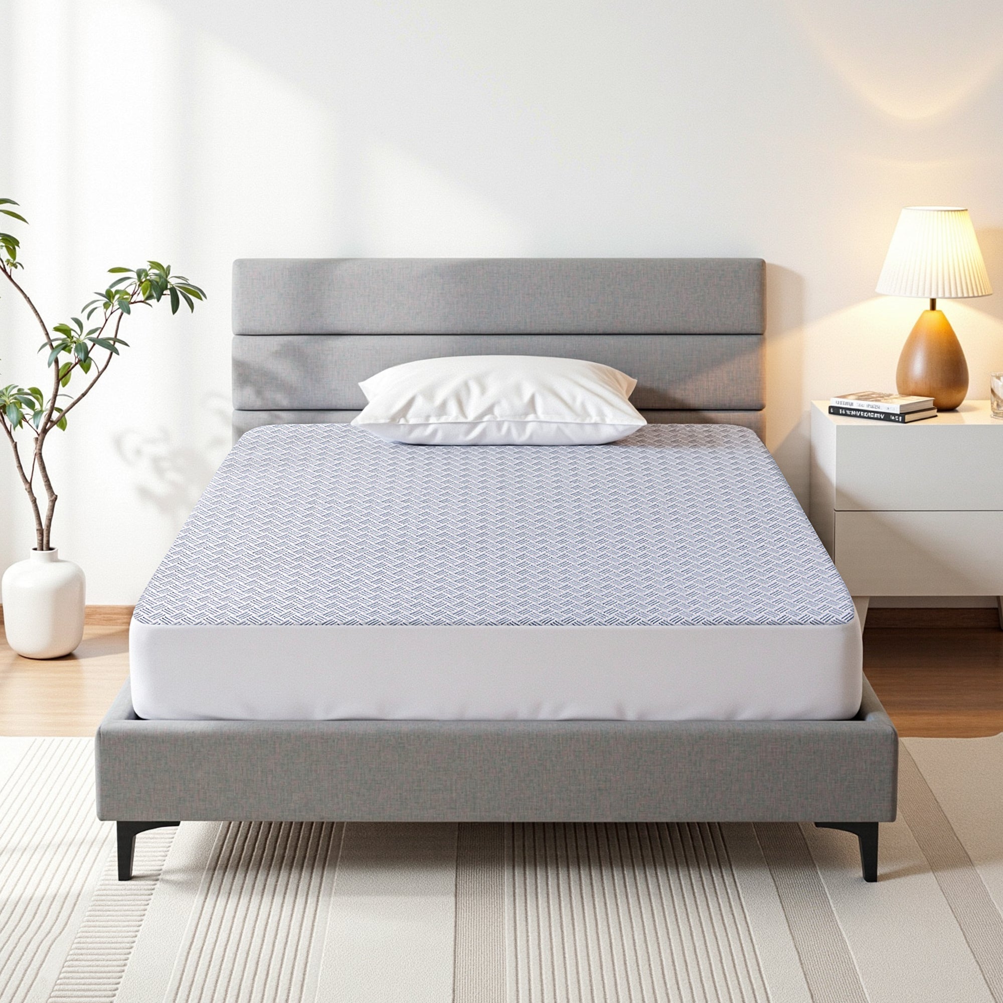 Cooling Mattress Protector Waterproof Deep Pocket Fitted Cover King Single - Home & Garden > Bedding > Mattress Protectors - Rivercity House & Home Co. (ABN 18 642 972 209) - Affordable Modern Furniture Australia
