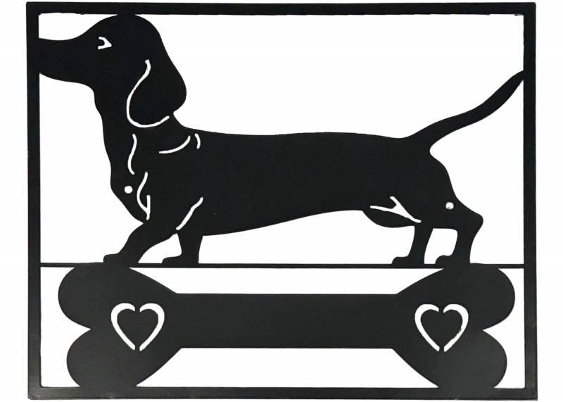 Dachshund Wall Art 40x32cm Metal Decor - Black - Home & Garden > Wall Art > Posters, Paintings & Prints - Rivercity House & Home Co. (ABN 18 642 972 209) - Affordable Modern Furniture Australia