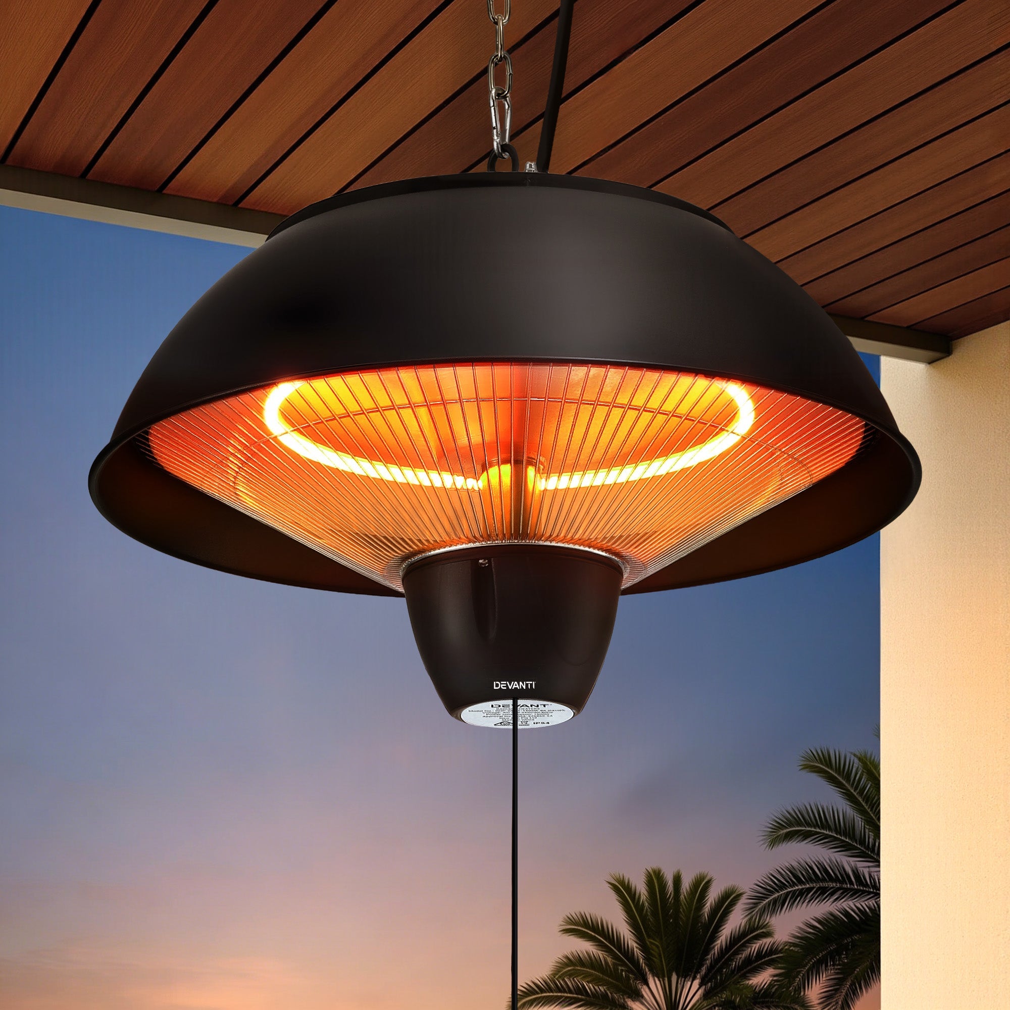 Devanti 1500W Electric Patio Infrared Heater Hanging Heaters Ceiling Mounted Remote - Appliances > Heaters > Patio Heaters - Rivercity House & Home Co. (ABN 18 642 972 209) - Affordable Modern Furniture Australia