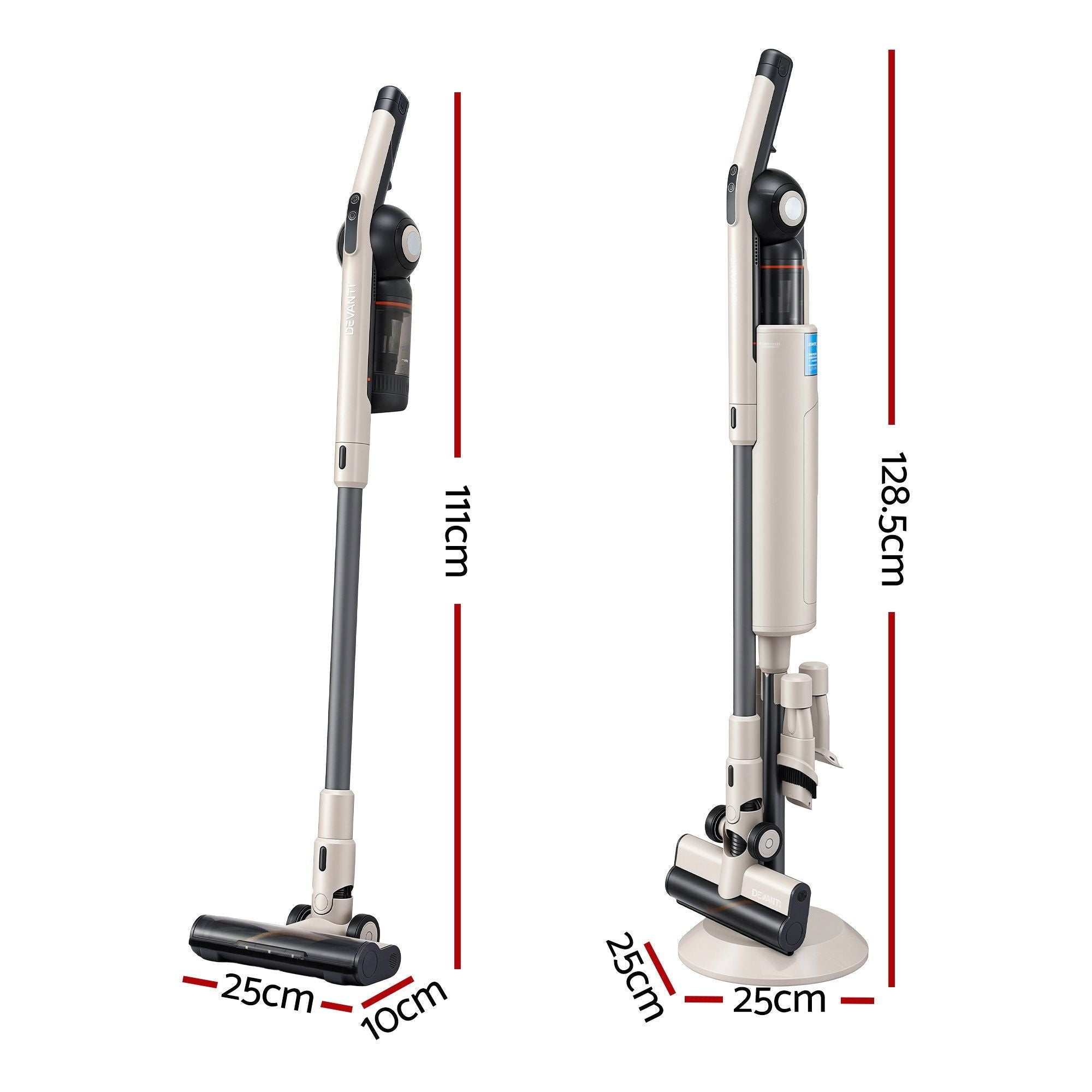Devanti Cordless Vacuum Cleaner with Auto - Empty Dust Station, 18kPa Powerful Suction 1.05kg Lightweight 40Mins Runtime 3 - Speed LED Floor Head Washable HEPA Filter Stick Vacuum, Oat - Appliances > Vacuum Cleaners > Vacuum Cleaner Accessories - Rivercity House & Home Co. (ABN 18 642 972 209) - Affordable Modern Furniture Australia