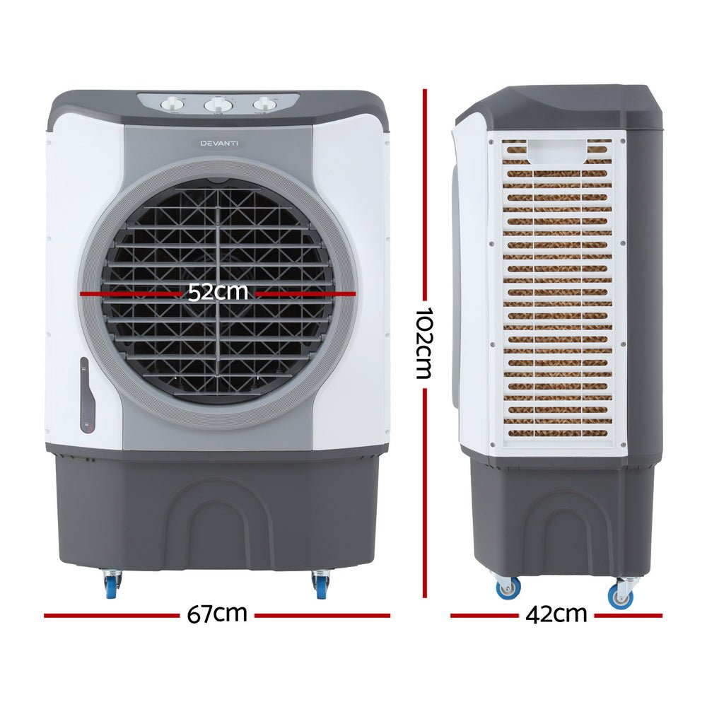 Devanti Evaporative Air Cooler Conditioner Commercial 45L - Appliances > Air Conditioners > Evaporative Coolers - Rivercity House & Home Co. (ABN 18 642 972 209) - Affordable Modern Furniture Australia