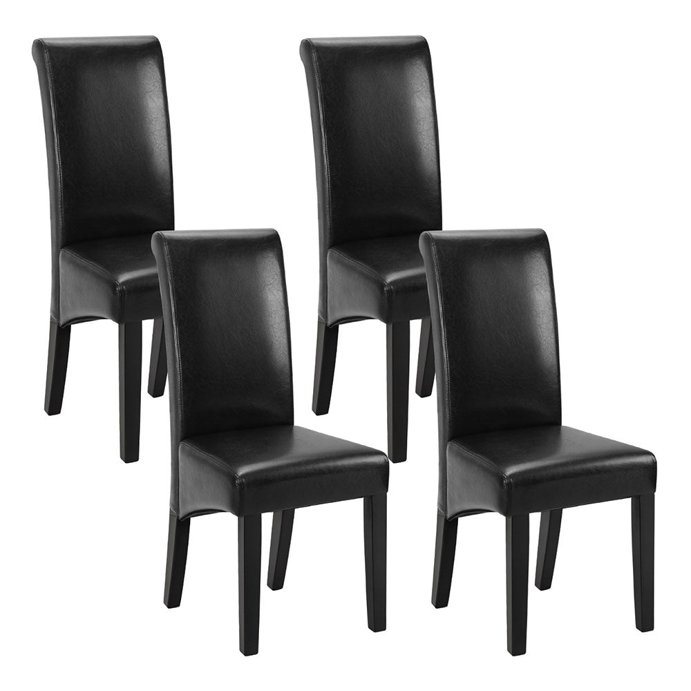 Dining Chairs Set of 2 Leather Parsons Chair Black - Furniture > Dining > Kitchen & Dining Chairs - Rivercity House & Home Co. (ABN 18 642 972 209) - Affordable Modern Furniture Australia