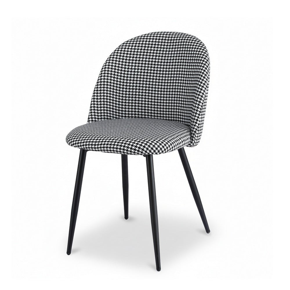 Dining Chairs Set of 2 Linen Solid Curved Houndstooth - Furniture > Dining > Kitchen & Dining Chairs - Rivercity House & Home Co. (ABN 18 642 972 209) - Affordable Modern Furniture Australia