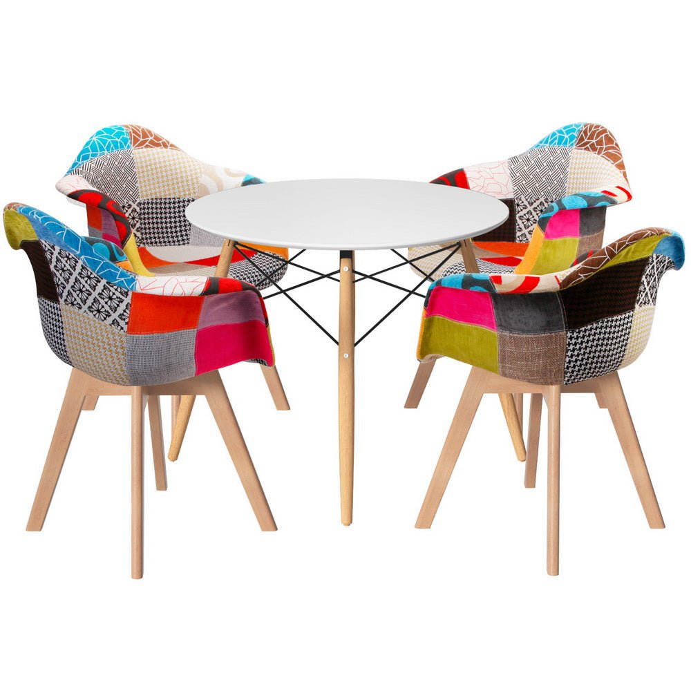 Dining Table and 4 Chairs Set DSW White - Furniture > Dining > Dining Tables - Rivercity House & Home Co. (ABN 18 642 972 209) - Affordable Modern Furniture Australia