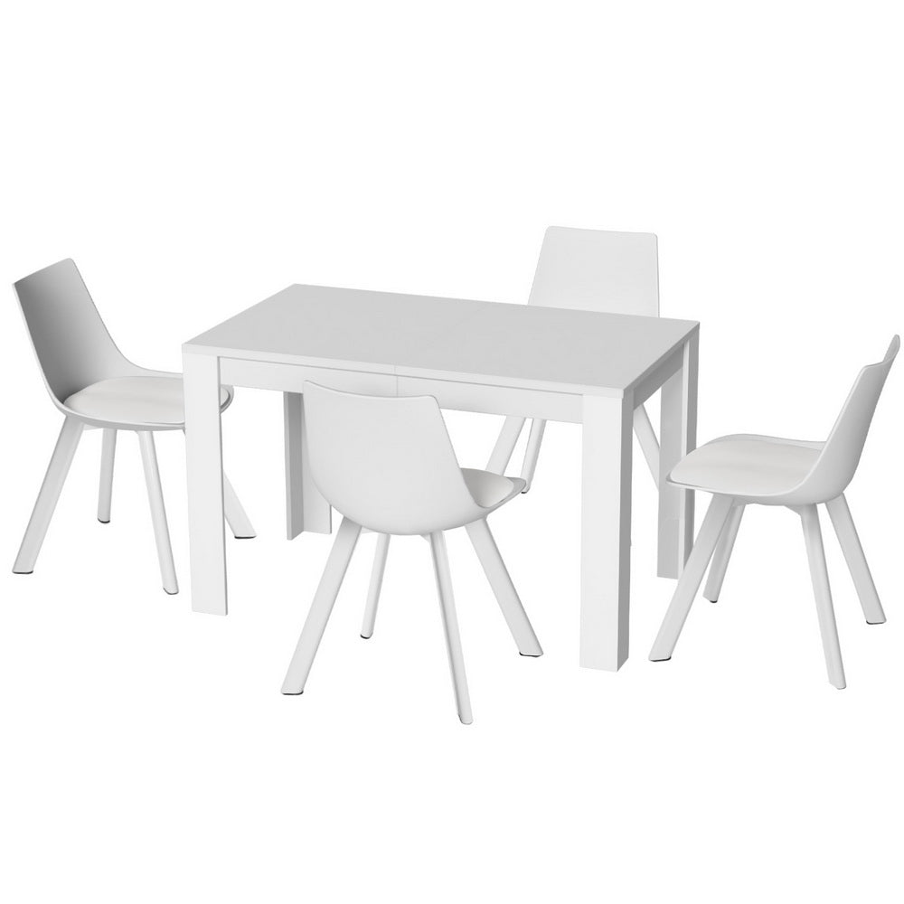 Dining Table and 4 Chairs Set Rectangle White - Furniture > Dining > Dining Set - Rivercity House & Home Co. (ABN 18 642 972 209) - Affordable Modern Furniture Australia