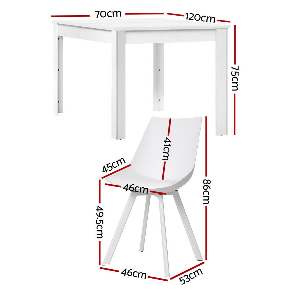Dining Table and 4 Chairs Set Rectangle White - Furniture > Dining > Dining Set - Rivercity House & Home Co. (ABN 18 642 972 209) - Affordable Modern Furniture Australia