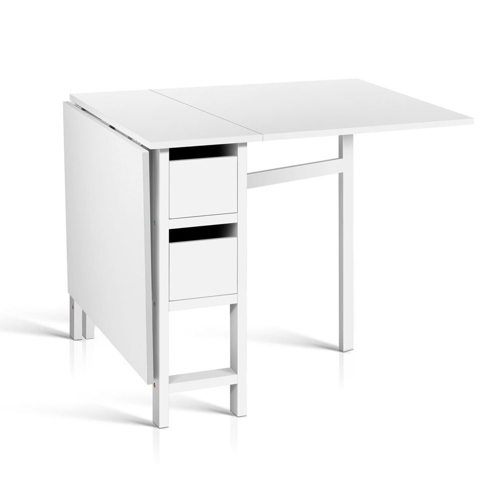 Dining Table Rectangular Extendable White - Furniture > Dining > Dining Tables - Rivercity House & Home Co. (ABN 18 642 972 209) - Affordable Modern Furniture Australia