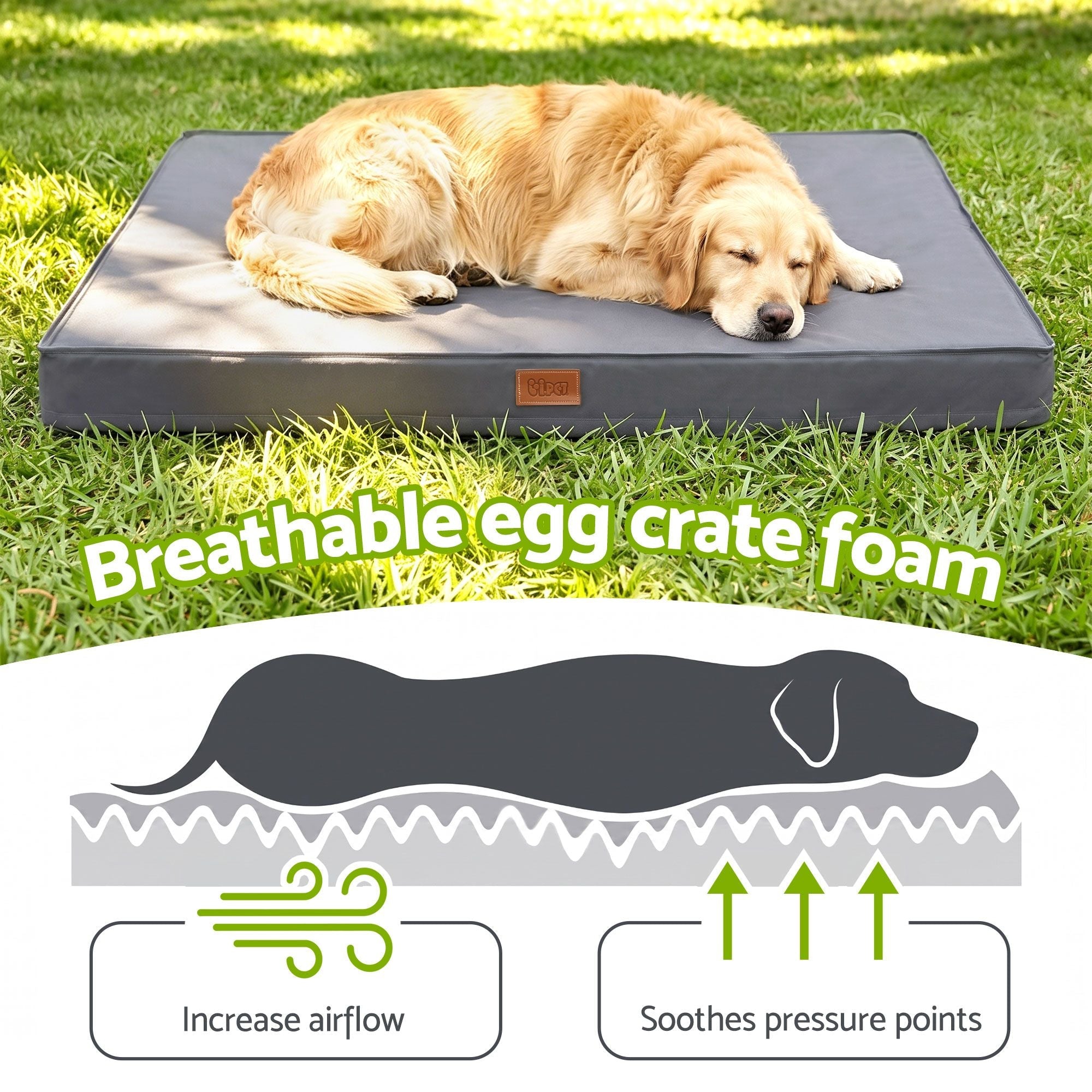 Dog Bed XL Water-resistant Egg Crate Foam Orthopedic Pet Mat Grey - Pet Care > Dog Supplies > Dog Beds - Rivercity House & Home Co. (ABN 18 642 972 209) - Affordable Modern Furniture Australia