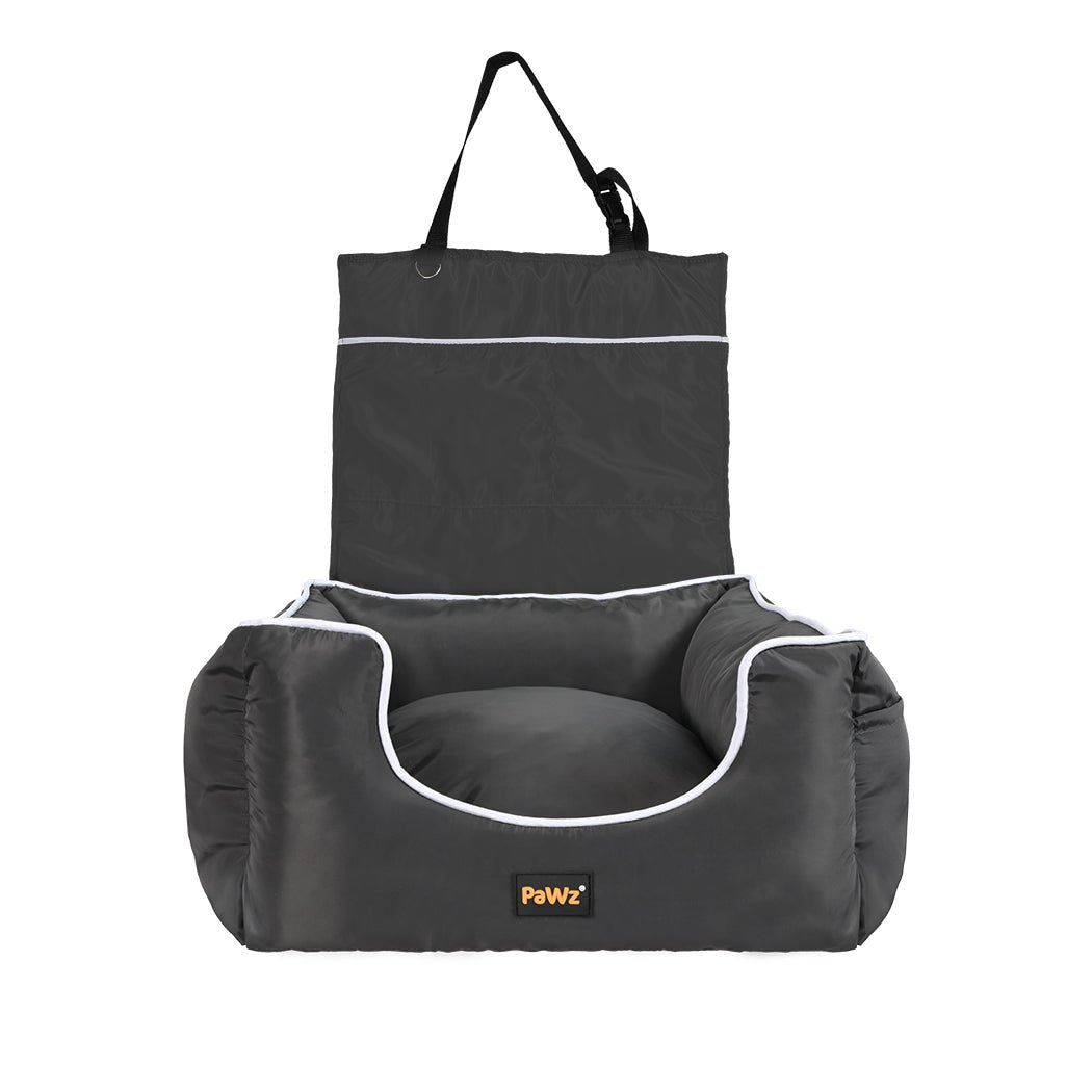 Dog Car Booster Seat with Safety Belt and Backrest - Grey - Rivercity House & Home Co. (ABN 18 642 972 209) - Affordable Modern Furniture Australia