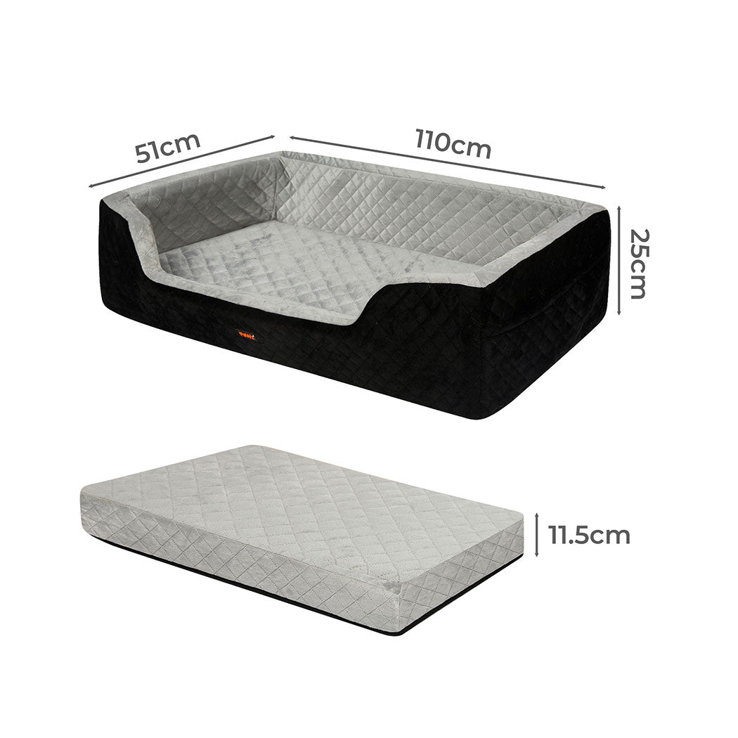 Dog Car Booster Seat with Safety Belt and Travel Bed - Black - Rivercity House & Home Co. (ABN 18 642 972 209) - Affordable Modern Furniture Australia