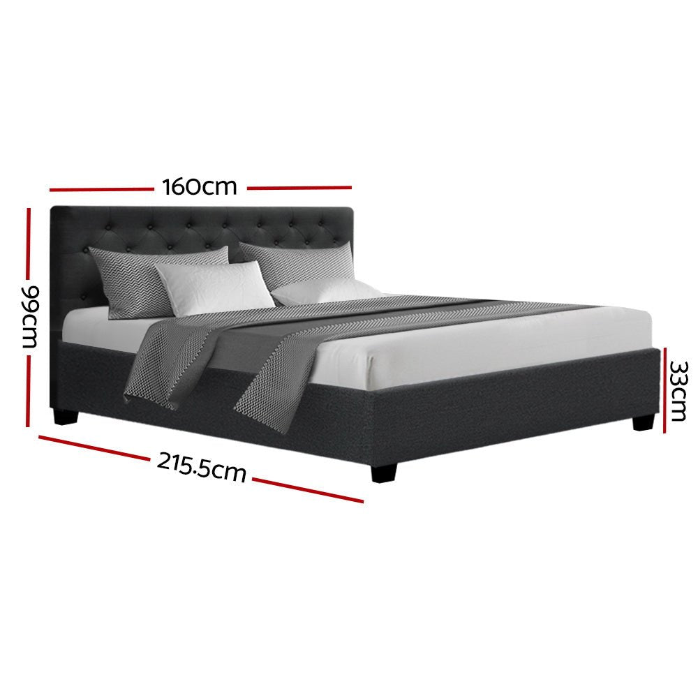 Dorilla Storage Queen Bed Frame Charcoal - Rivercity House & Home Co. (ABN 18 642 972 209) - Affordable Modern Furniture Australia