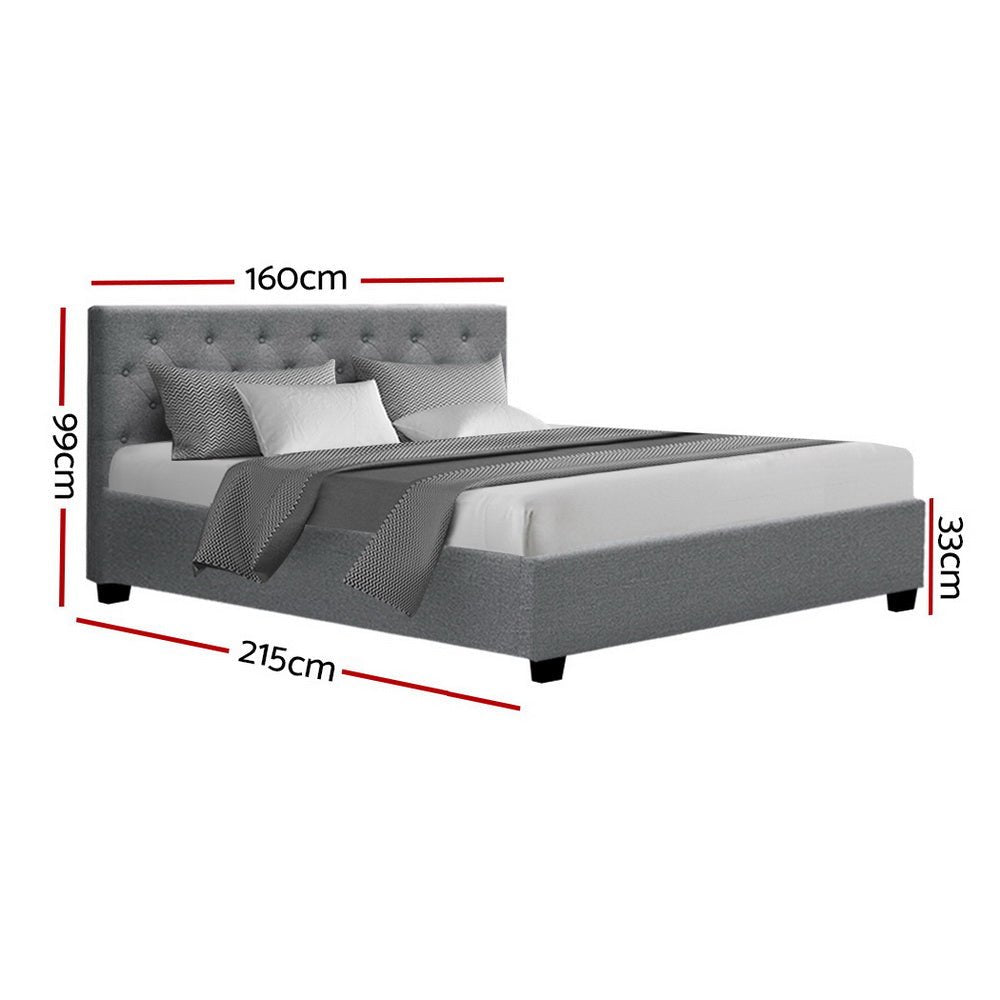 Dorilla Storage Queen Bed Frame Grey - Rivercity House & Home Co. (ABN 18 642 972 209) - Affordable Modern Furniture Australia
