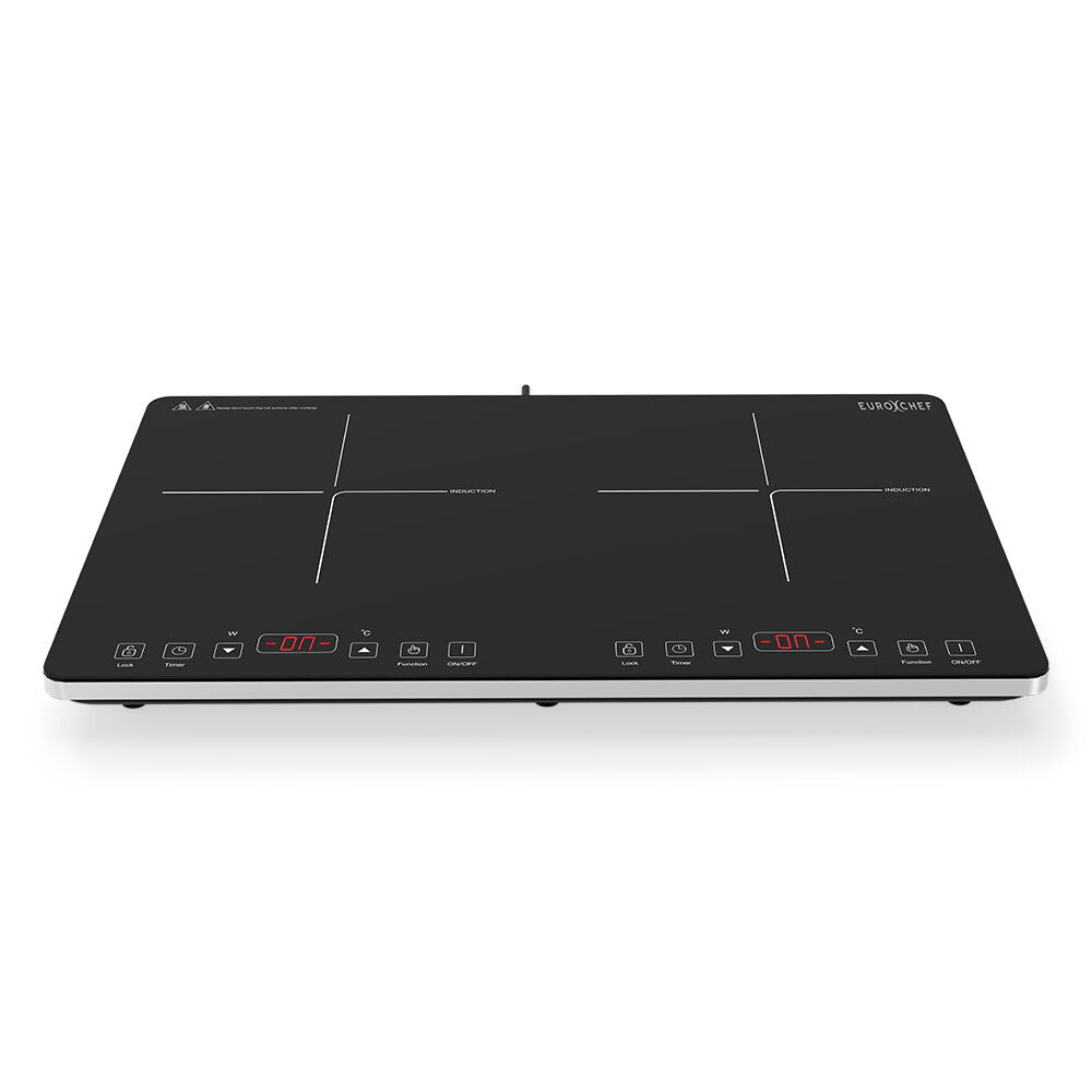 Double Induction Cooktop, 9 Heat Levels, Fast Electric Portable Cooker, Touch Controls, Standard 10A Power Plug - Appliances > Kitchen Appliances > Cooktops & Stoves - Rivercity House & Home Co. (ABN 18 642 972 209) - Affordable Modern Furniture Australia
