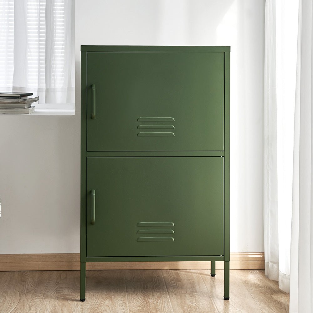 Double Metal Locker Style Buffet Sideboard Cabinet - Green - Home & Garden > Bedding - Rivercity House & Home Co. (ABN 18 642 972 209) - Affordable Modern Furniture Australia
