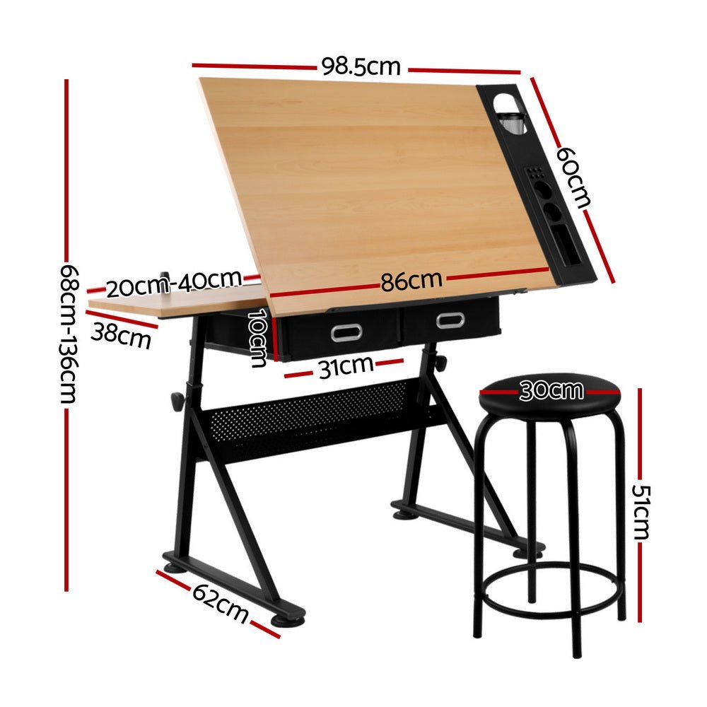 Drawing Desk Drafting Table - Furniture > Office > Desks - Rivercity House & Home Co. (ABN 18 642 972 209) - Affordable Modern Furniture Australia