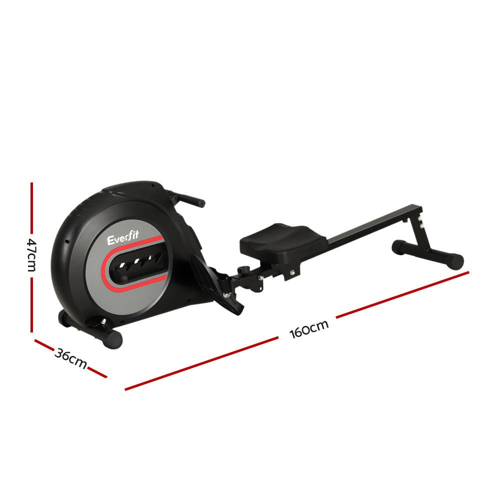 Elastic Rope Resistance Rowing Machine for Home Fitness Cardio - Black - Sports & Fitness > Exercise, Gym & Fitness > Exercise Bikes - Rivercity House & Home Co. (ABN 18 642 972 209) - Affordable Modern Furniture Australia
