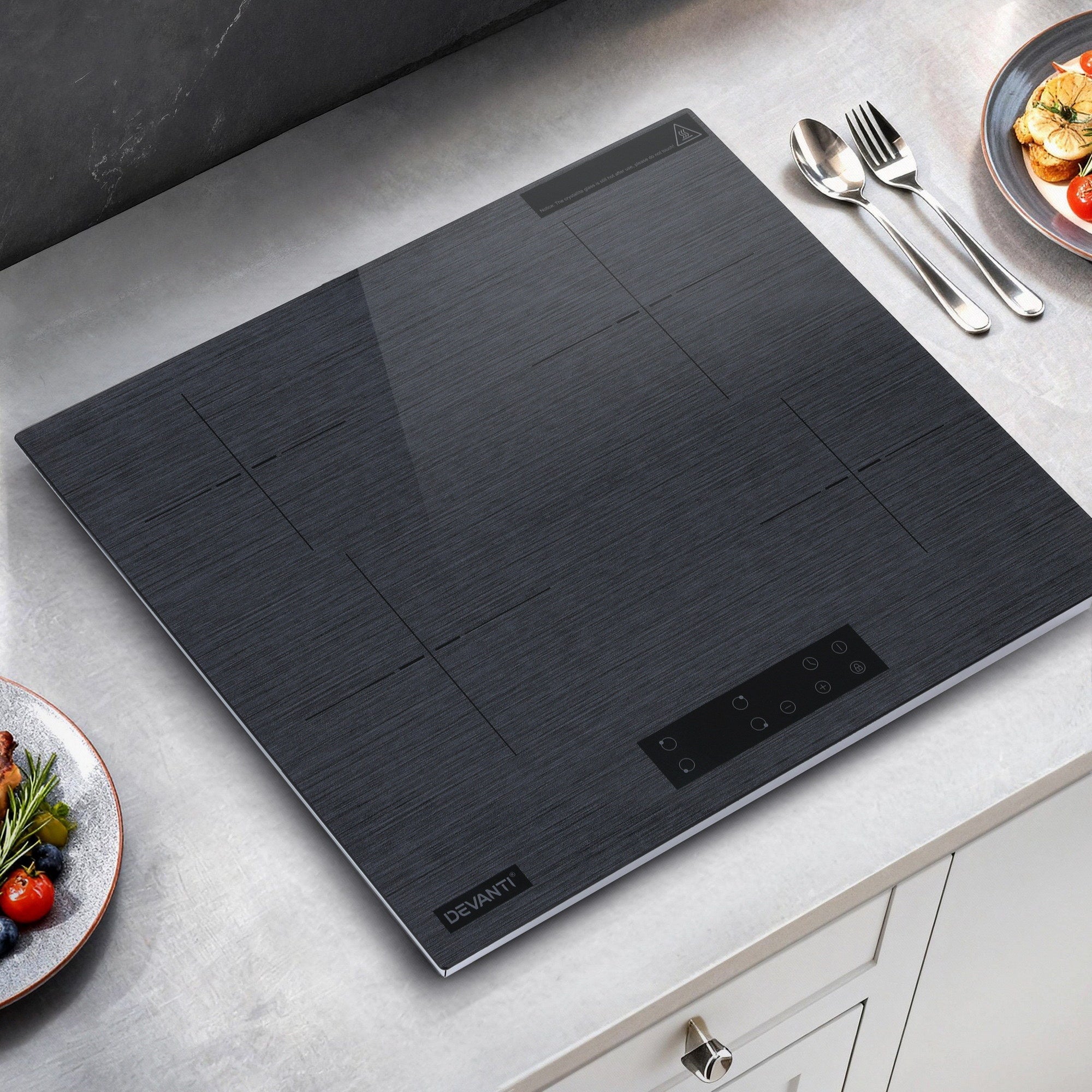 Electric Ceramic Cooktop 60cm Touch Control Grey - Appliances > Kitchen Appliances > Cooktops & Stoves - Rivercity House & Home Co. (ABN 18 642 972 209) - Affordable Modern Furniture Australia