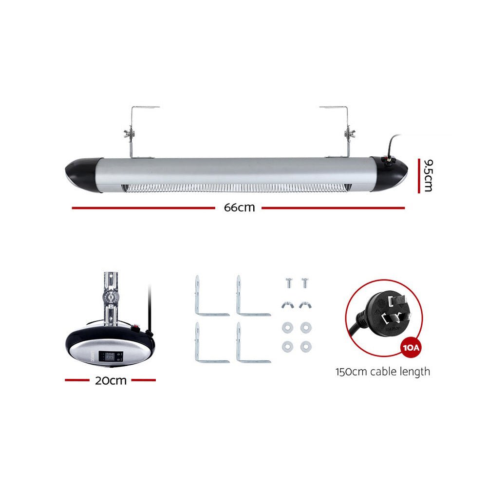 Electric Infrared Patio Heater 1500W - Rivercity House & Home Co. (ABN 18 642 972 209) - Affordable Modern Furniture Australia