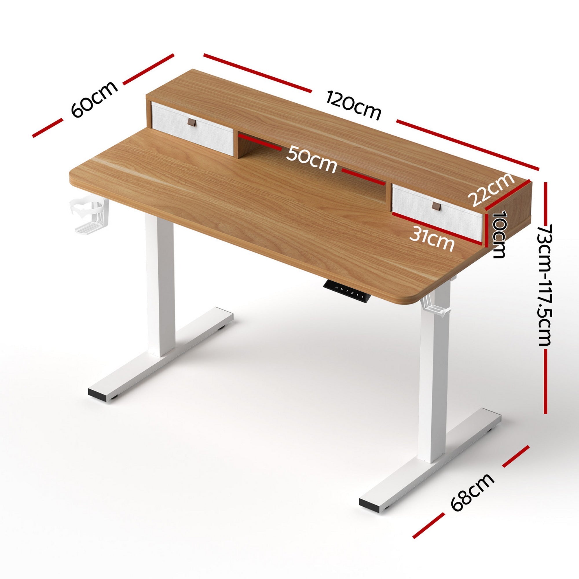Electric Standing Desk Height Adjustable Sit Stand Desk Home Office - Furniture > Office > Desks - Rivercity House & Home Co. (ABN 18 642 972 209) - Affordable Modern Furniture Australia