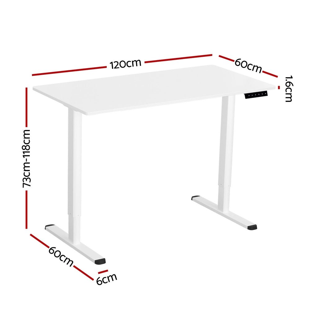 Electric Standing Desk Sit Stand Desks 120CM - Furniture > Office - Rivercity House & Home Co. (ABN 18 642 972 209) - Affordable Modern Furniture Australia