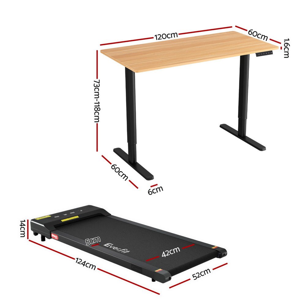 Electric Treadmill with 120cm Automatic Standing Desk Walking Pad 400mm - Furniture > Office > Desks - Rivercity House & Home Co. (ABN 18 642 972 209) - Affordable Modern Furniture Australia
