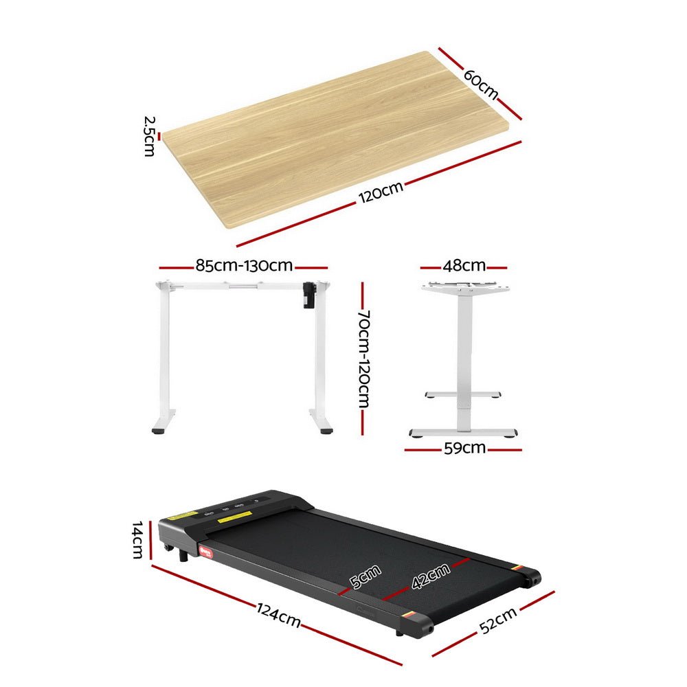 Electric Treadmill with 120cm Automatic Standing Desk Walking Pad 400mm - Furniture > Office > Desks - Rivercity House & Home Co. (ABN 18 642 972 209) - Affordable Modern Furniture Australia