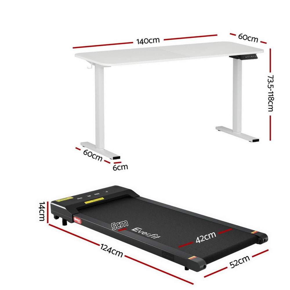 Electric Treadmill with 140cm Automatic Standing Desk Walking Pad 400mm - Furniture > Office > Desks - Rivercity House & Home Co. (ABN 18 642 972 209) - Affordable Modern Furniture Australia