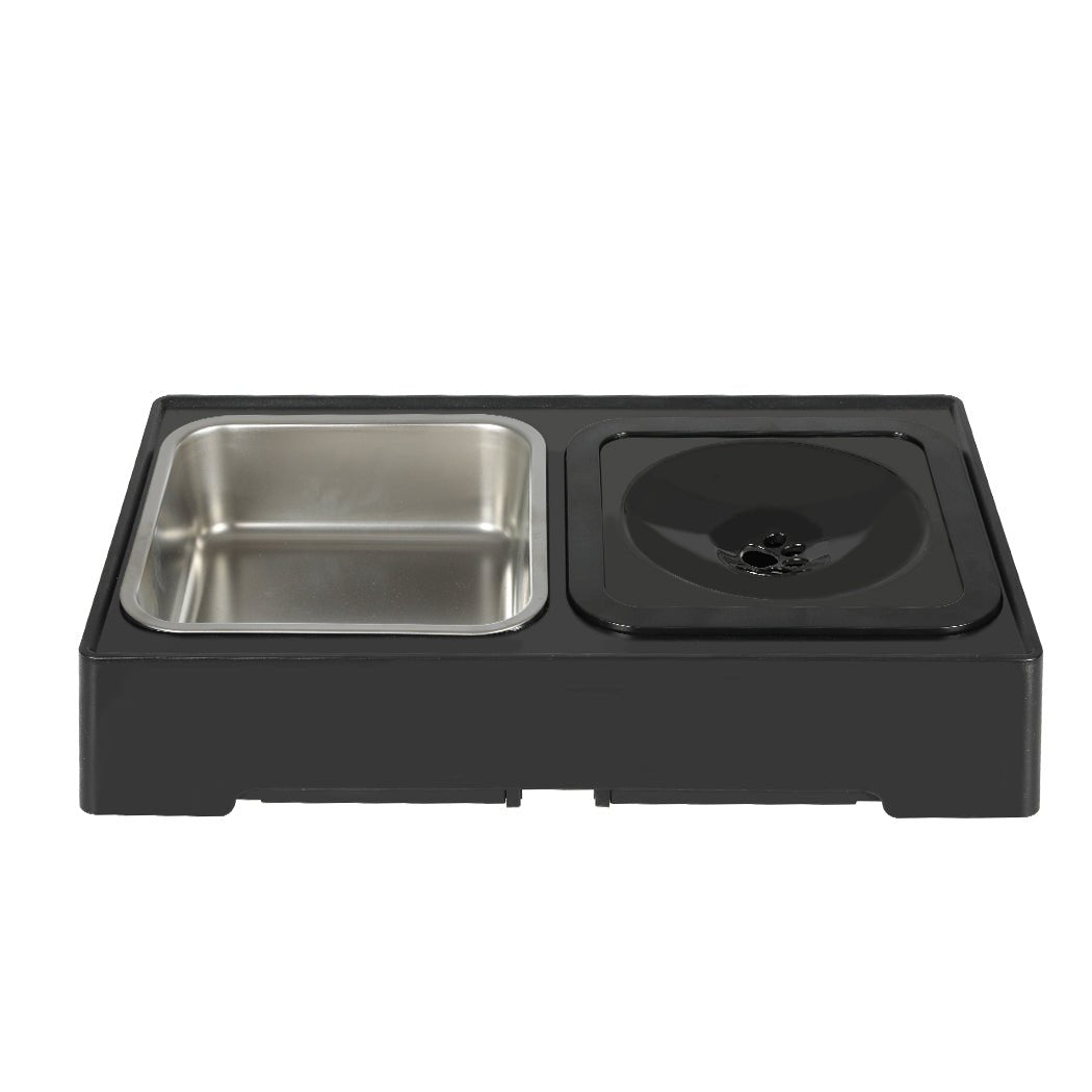 Elevated Adjustable 4 - Height Pet Feeder with Bowls - Black - Rivercity House & Home Co. (ABN 18 642 972 209) - Affordable Modern Furniture Australia
