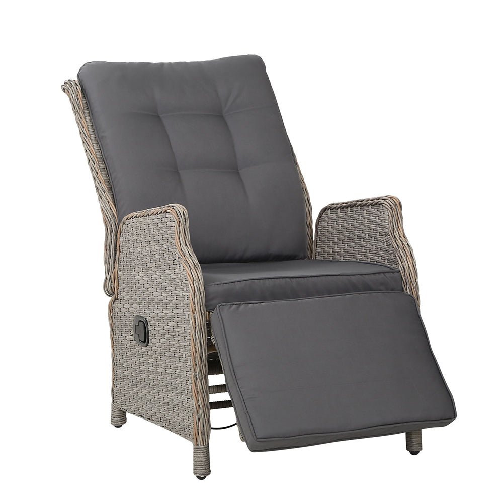 Elizabeth Wicker Recliner Chair (Grey) - Rivercity House & Home Co. (ABN 18 642 972 209) - Affordable Modern Furniture Australia