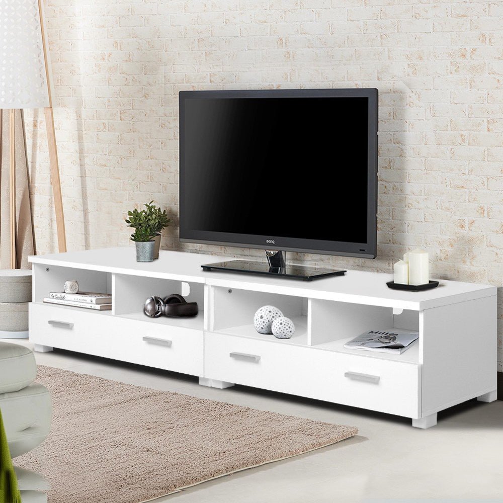 Entertainment Unit with Drawers White - Furniture - Rivercity House & Home Co. (ABN 18 642 972 209) - Affordable Modern Furniture Australia
