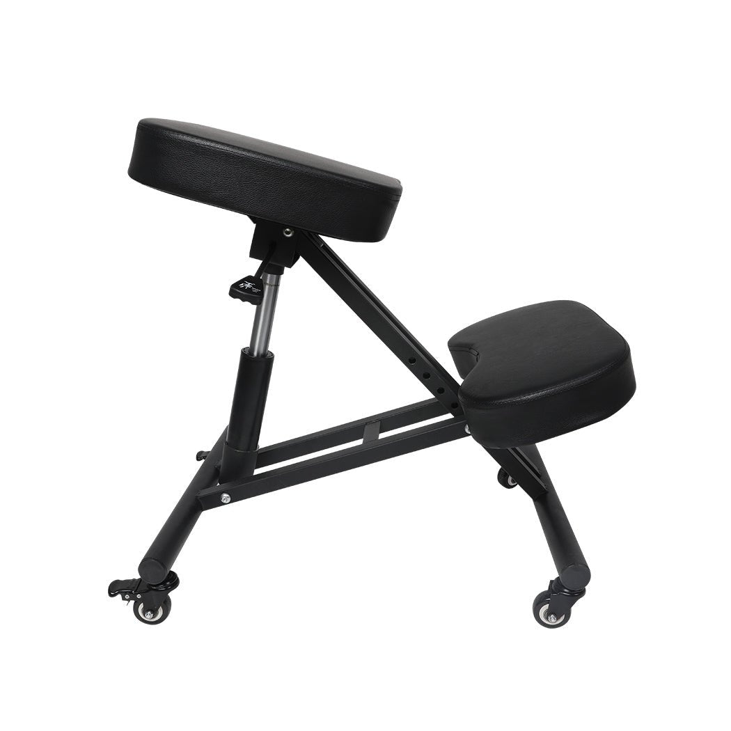 Ergonomic Kneeling Computer Chair with Adjustable Height and Castors - Black - Rivercity House & Home Co. (ABN 18 642 972 209) - Affordable Modern Furniture Australia