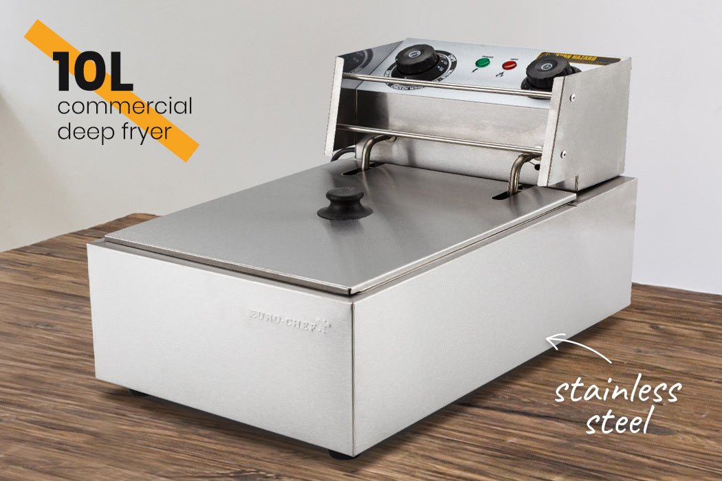 EuroChef Commercial Electric Deep Fryer Frying Basket Chip Cooker Fry Scoop - Appliances > Kitchen Appliances > Deep Fryers - Rivercity House & Home Co. (ABN 18 642 972 209) - Affordable Modern Furniture Australia
