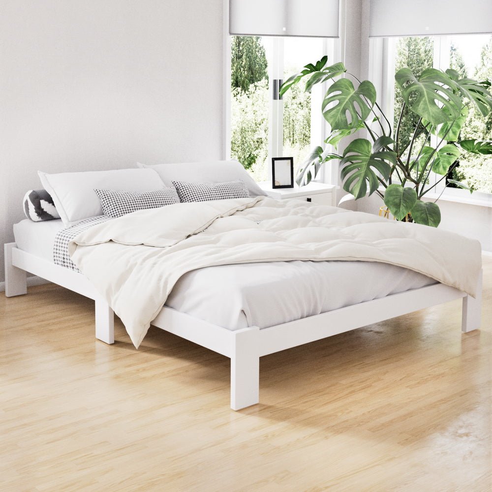 Fairy Wooden Double Bed Frame White - Rivercity House & Home Co. (ABN 18 642 972 209) - Affordable Modern Furniture Australia