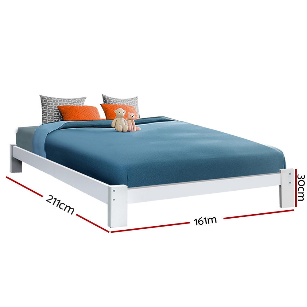 Fairy Wooden Queen Bed Frame White - Rivercity House & Home Co. (ABN 18 642 972 209) - Affordable Modern Furniture Australia