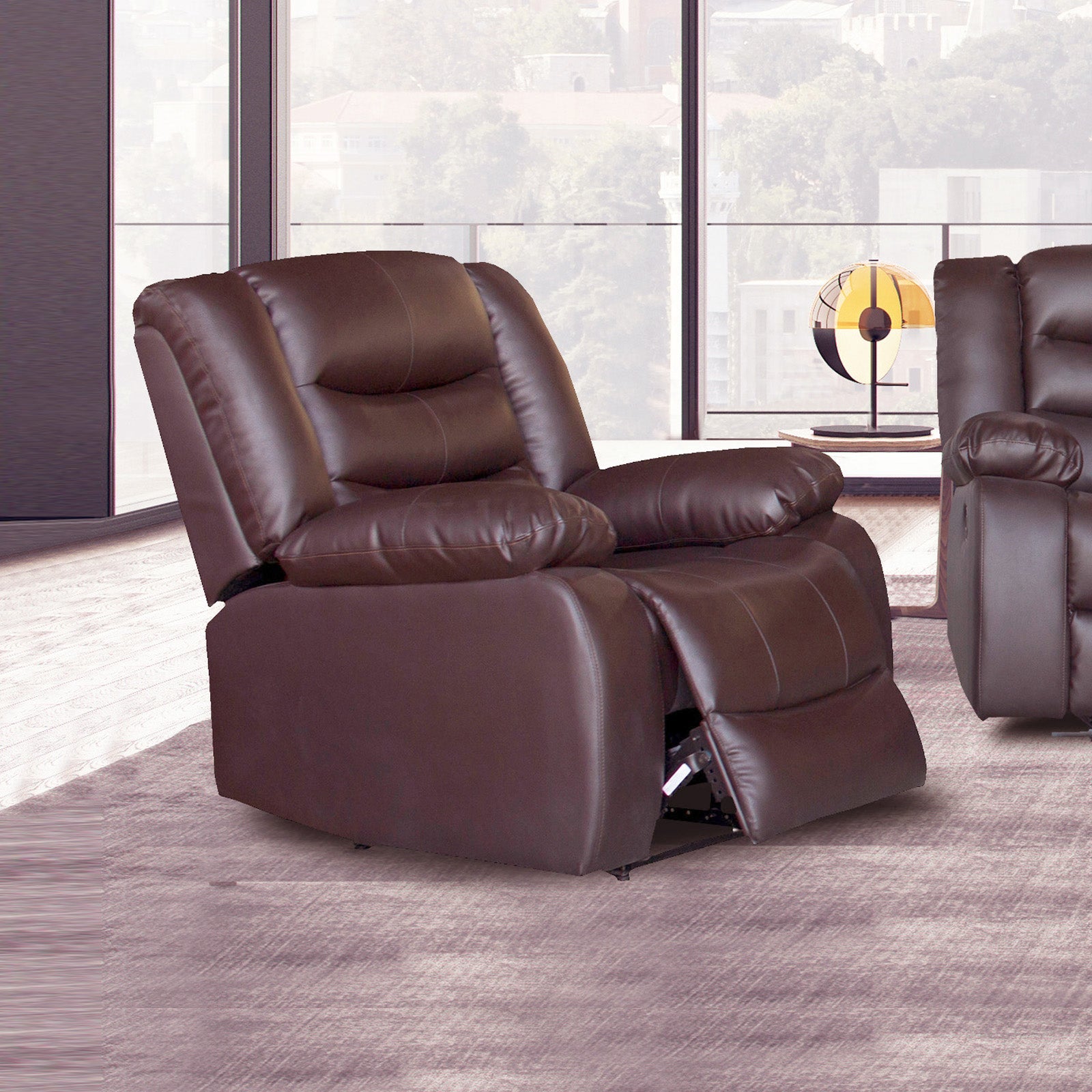 Fantasy Recliner Pu Leather 1R Brown - Rivercity House & Home Co. (ABN 18 642 972 209) - Affordable Modern Furniture Australia