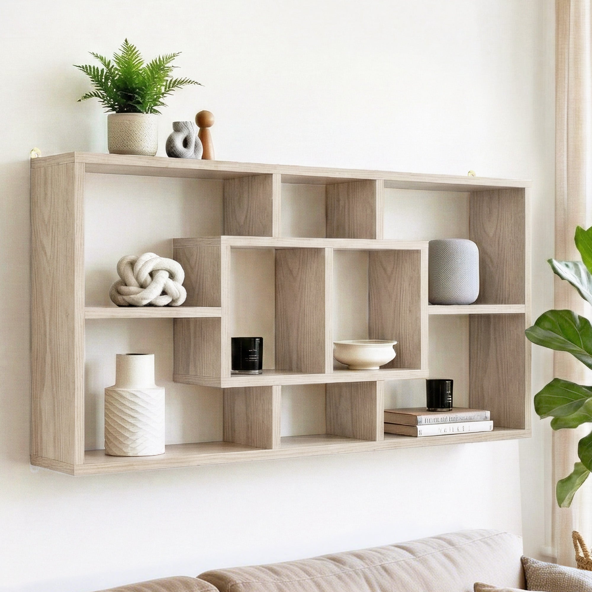 Floating Wall Shelves Bookshelf Wood - Furniture > Living Room > Bookcases & Shelves - Rivercity House & Home Co. (ABN 18 642 972 209) - Affordable Modern Furniture Australia
