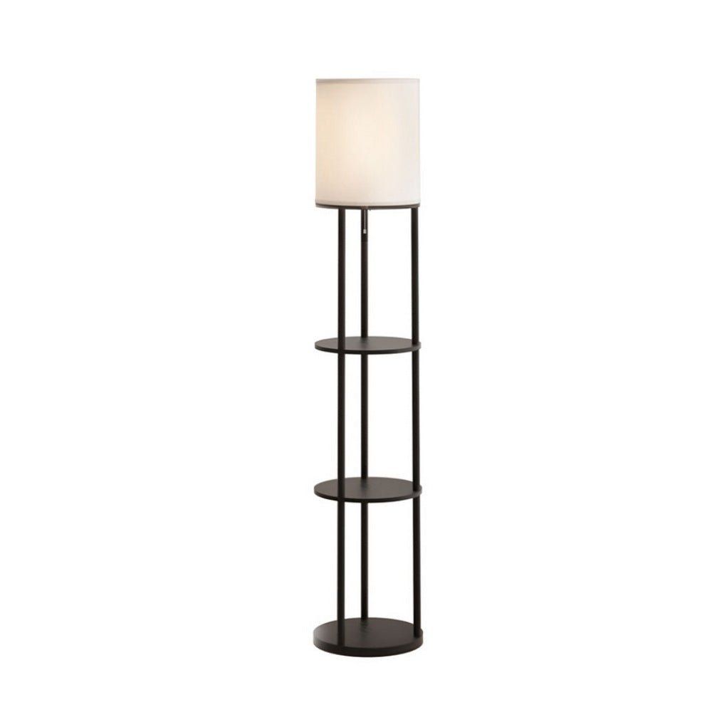 Floor Lamp 3 Tier Shelf Storage LED Light Stand Home Room Vintage Round - Home & Garden > Lighting > Floor Lamps - Rivercity House & Home Co. (ABN 18 642 972 209) - Affordable Modern Furniture Australia