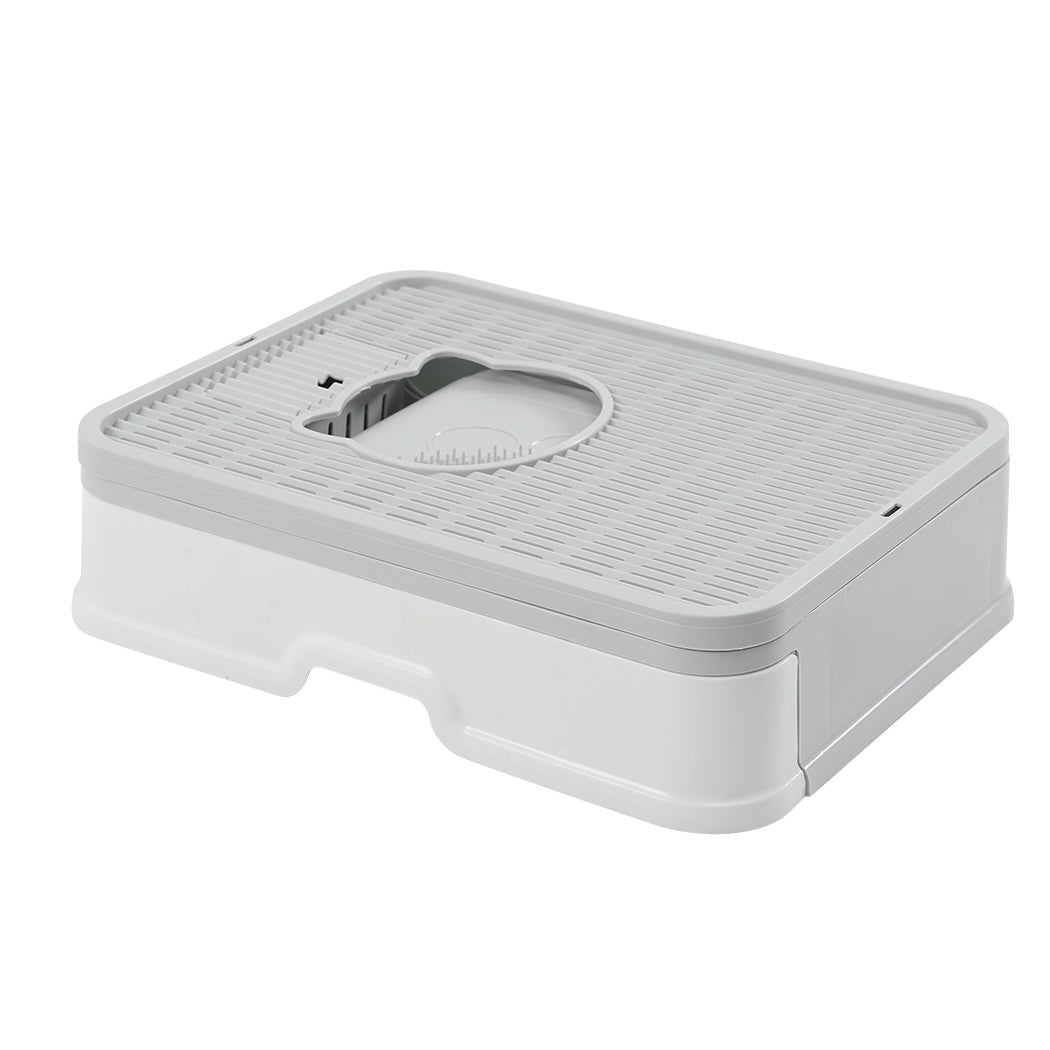 Foldable Enclosed Cat Litter Box with Scoop - Grey - Rivercity House & Home Co. (ABN 18 642 972 209) - Affordable Modern Furniture Australia