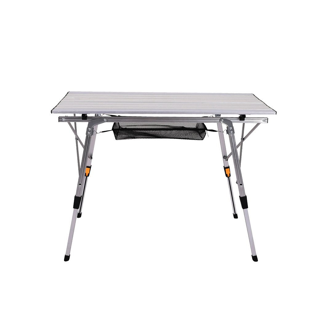 Foldable Roll - Up Camping Table with Carry Bag - Silver - Rivercity House & Home Co. (ABN 18 642 972 209) - Affordable Modern Furniture Australia